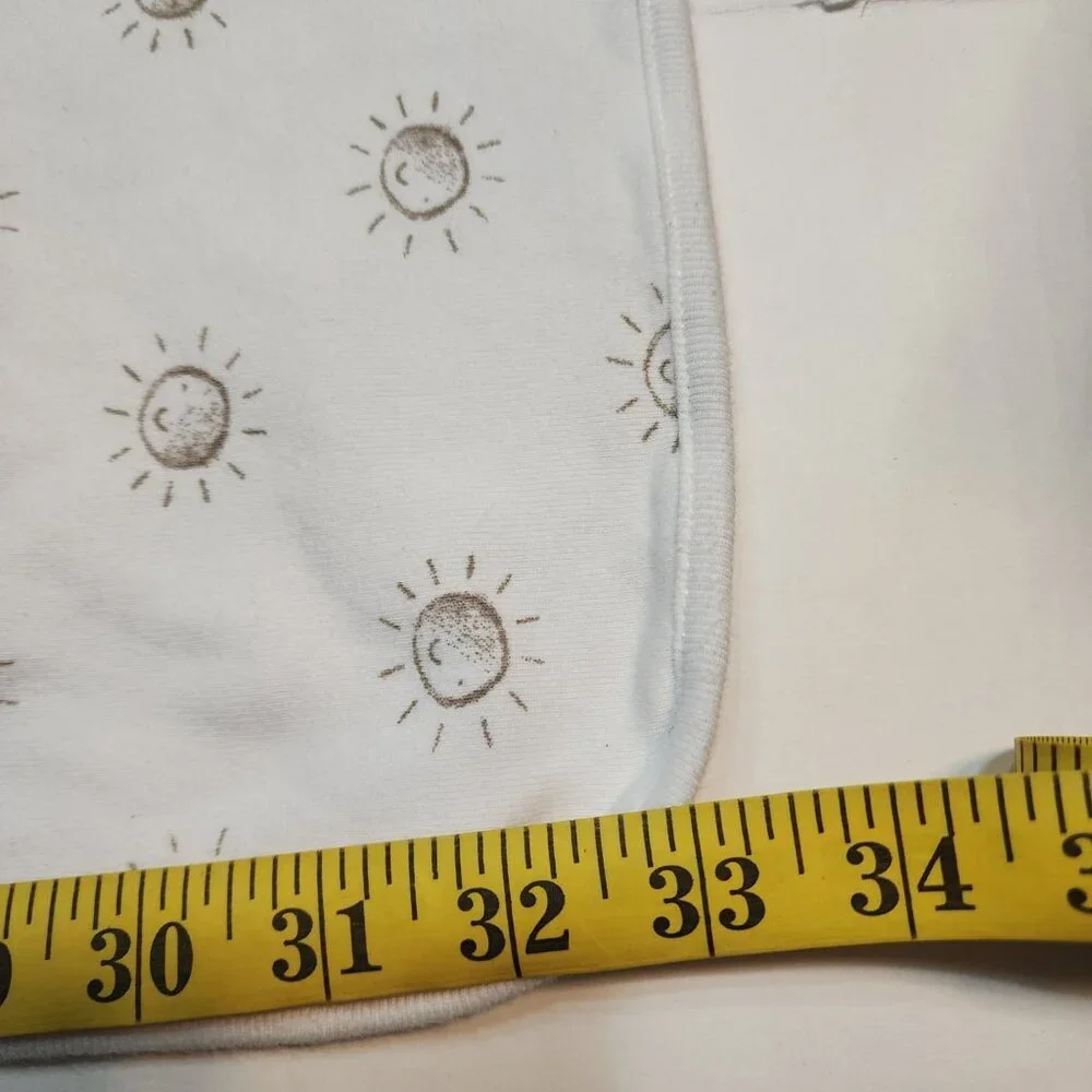 Baby Gap cotton receiving blanket white brown sun unisex